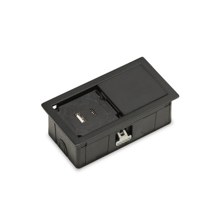 MONO-1+USB pistorasia, musta